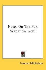 Tapa de Notes On The Fox Wapanowiweni