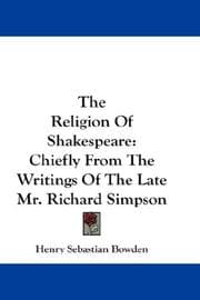 Tapa de The Religion Of Shakespeare