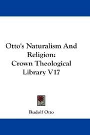 Tapa de Otto's Naturalism And Religion
