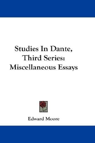 Tapa de Studies In Dante, Third Series