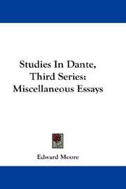 Tapa de Studies In Dante, Third Series