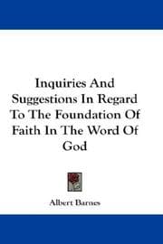 Tapa de Inquiries And Suggestions In Regard To The Foundation Of Faith In The Word Of God