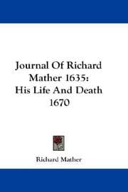 Tapa de Journal of Richard Mather. 1635