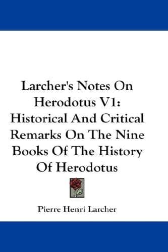 Tapa de Larcher's Notes On Herodotus V1