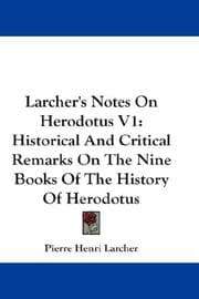 Tapa de Larcher's Notes On Herodotus V1