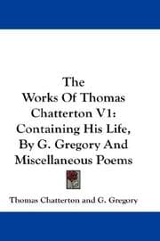 Tapa de The Works Of Thomas Chatterton V1