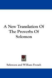Tapa de A New Translation Of The Proverbs Of Solomon