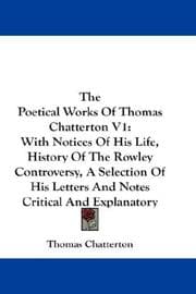 Tapa de The Poetical Works Of Thomas Chatterton V1