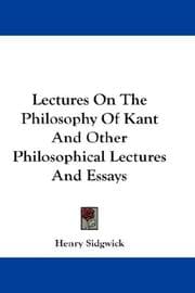 Tapa de Lectures on the philosophy of Kant and other philosophical lectures & essays