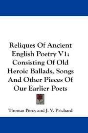 Tapa de Reliques Of Ancient English Poetry V1