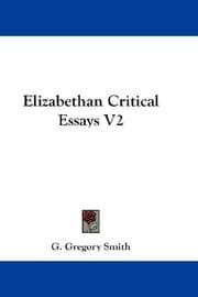 Tapa de Elizabethan Critical Essays V2