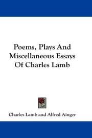 Tapa de Poems, Plays And Miscellaneous Essays Of Charles Lamb