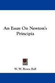 Tapa de An essay on Newton's "Principia"