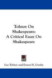 Tapa de Tolstoy on Shakespeare