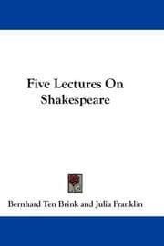 Tapa de Five Lectures On Shakespeare