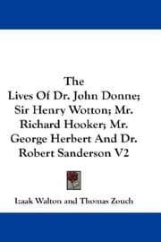 Tapa de The Lives Of Dr. John Donne; Sir Henry Wotton; Mr. Richard Hooker; Mr. George Herbert And Dr. Robert Sanderson V2