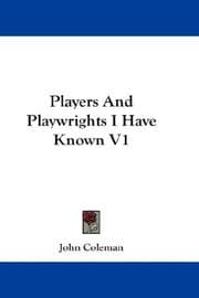 Tapa de Players And Playwrights I Have Known V1