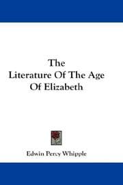 Tapa de The literature of the age of Elizabeth