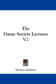 Tapa de The Dante Society Lectures V2
