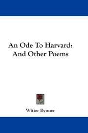 Tapa de An ode to Harvard