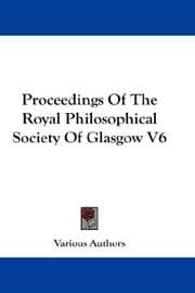 Tapa de Proceedings Of The Royal Philosophical Society Of Glasgow V6