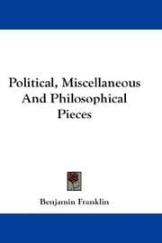 Tapa de Political, Miscellaneous And Philosophical Pieces