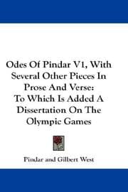 Tapa de Odes Of Pindar V1, With Several Other Pieces In Prose And Verse