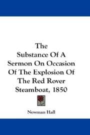 Tapa de The Substance Of A Sermon On Occasion Of The Explosion Of The Red Rover Steamboat, 1850