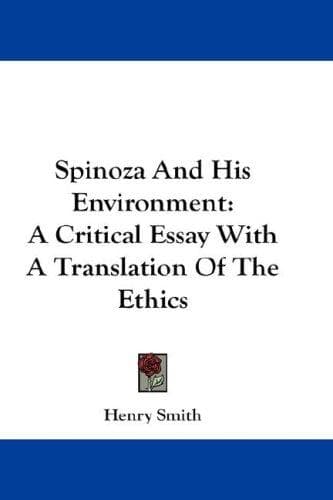 Tapa de Spinoza And His Environment