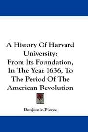 Tapa de A History Of Harvard University