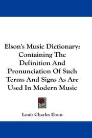 Tapa de Elson's Music Dictionary