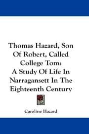 Tapa de Thomas Hazard, Son Of Robert, Called College Tom