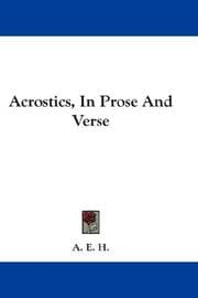 Tapa de Acrostics, In Prose And Verse