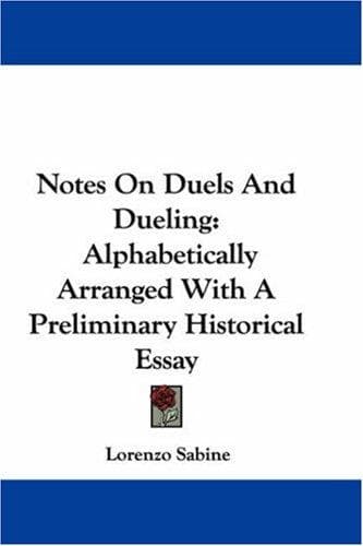 Tapa de Notes On Duels And Dueling