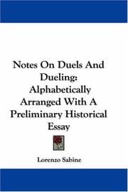Tapa de Notes On Duels And Dueling