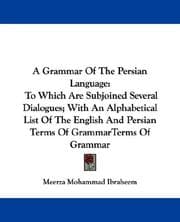 Tapa de A grammar of the Persian language