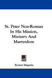 Tapa de St. Peter Non-Roman In His Mission, Ministry And Martyrdom