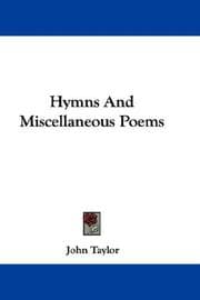 Tapa de Hymns And Miscellaneous Poems