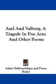Tapa de Axel And Valborg, A Tragedy In Five Acts