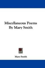 Tapa de Miscellaneous Poems By Mary Smith