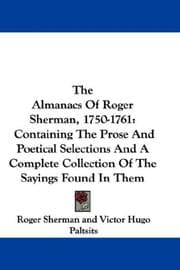 Tapa de The Almanacs Of Roger Sherman, 1750-1761