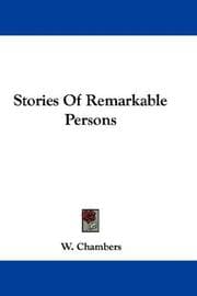 Tapa de Stories Of Remarkable Persons