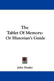 Tapa de The Tablet Of Memory