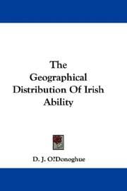 Tapa de The Geographical Distribution Of Irish Ability