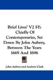 Tapa de Brief Lives' V2 I-Y