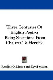 Tapa de Three Centuries Of English Poetry