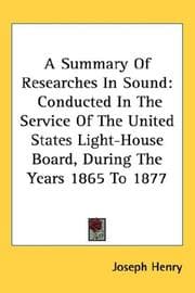 Tapa de A Summary Of Researches In Sound