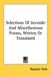 Tapa de Selections Of Juvenile And Miscellaneous Poems, Written Or Translated