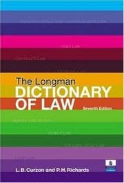 Tapa de Longman dictionary of law