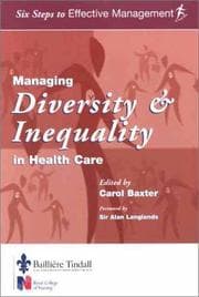 Tapa de Managing Diversity and Inequality in Health Care
